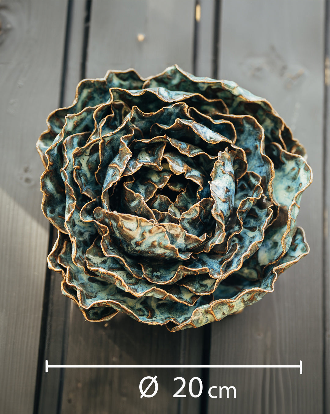 Keramikinis rožės žiedas