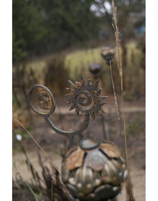 Metalinis sodo dekoras „Saulė ir mėnuo“